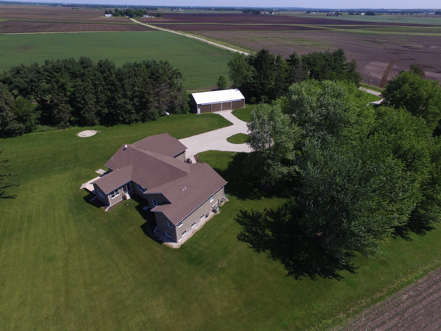 1246 Pinegar Road Garden Prairie, IL 61038 - Photo 4 of 43 an aerial view of a house with outdoor space pool seating area and yard