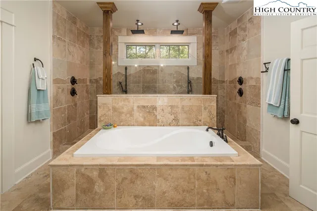 a bathroom with shower