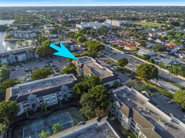 an aerial view of multiple house