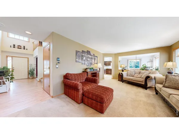 a living room with furniture and a couch