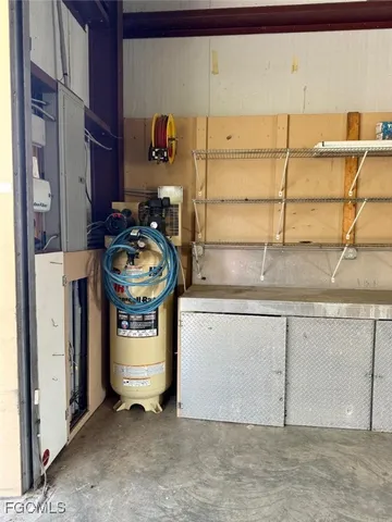 a view of a building with a street sign