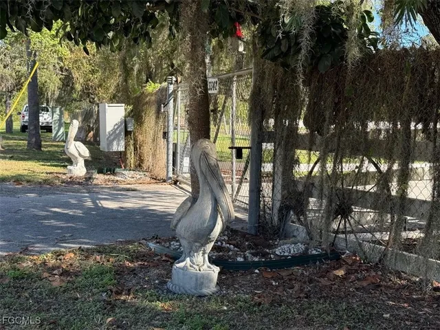 a view of a lake with a slide