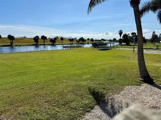 a view of a yard with an outdoor space