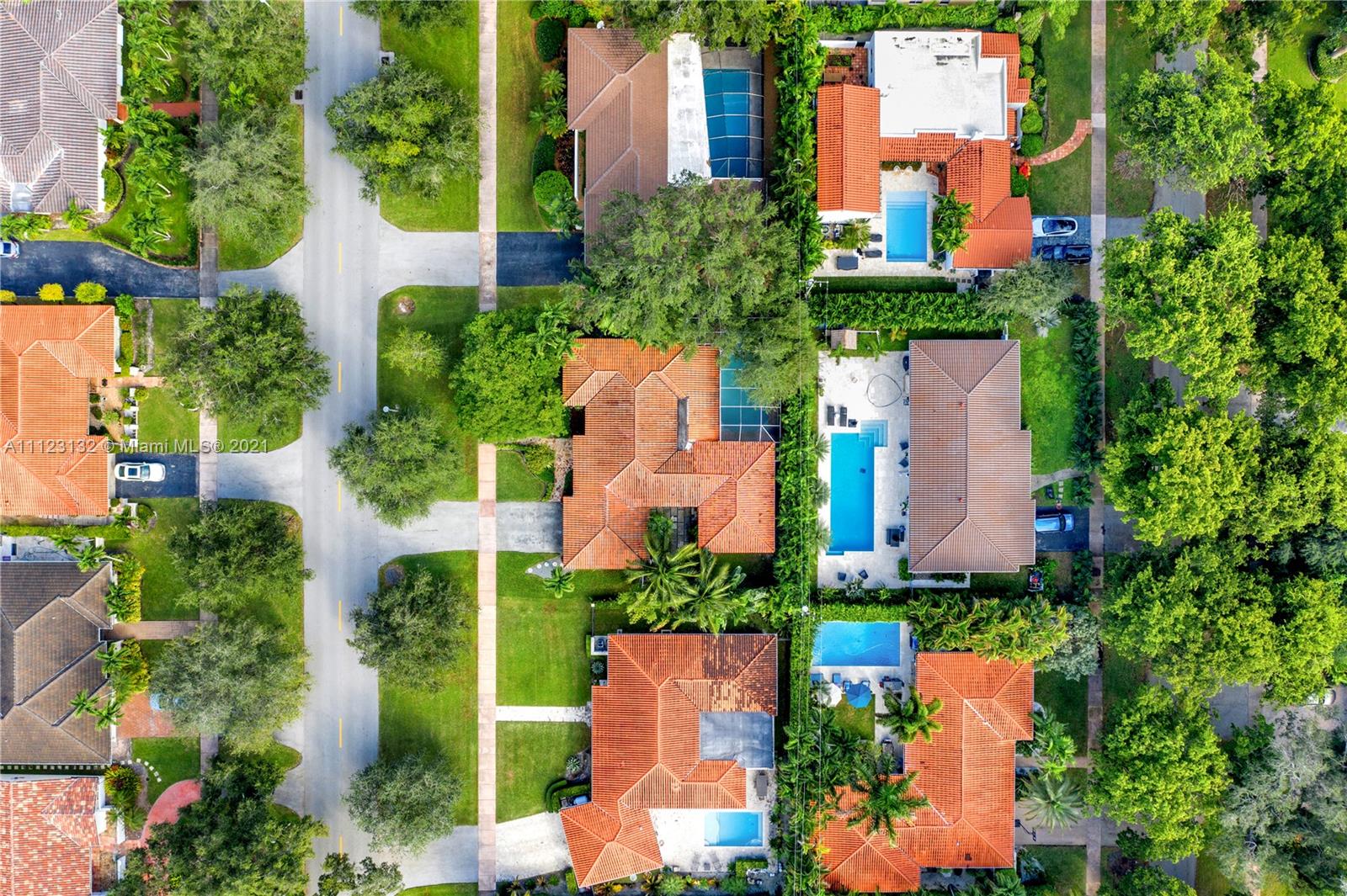 426 Hardee Road Coral Gables, FL 33146 - Photo 44 of 52 an aerial view of a house with a yard and fountain