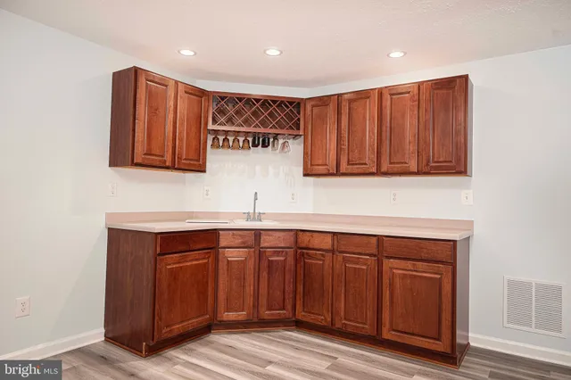 a view of a wooden roof deck