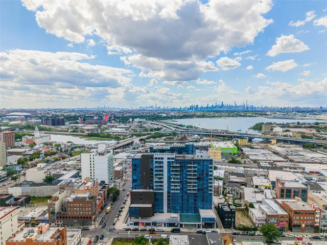an aerial view of a city