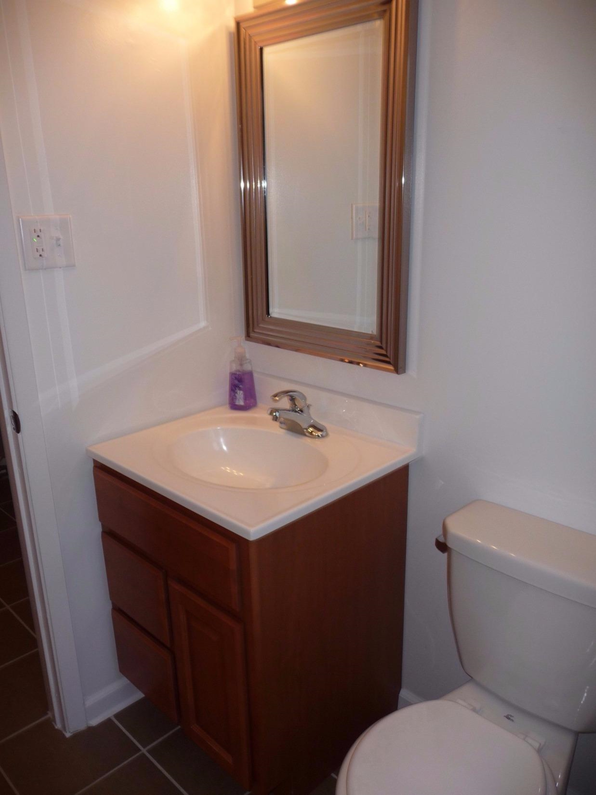767 Fox River Road Valparaiso, IN 46385 - Photo 8 of 10 a bathroom with a sink vanity mirror and toilet
