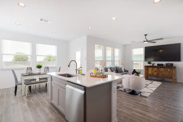 a backyard of a house with lots of green space