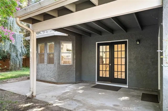 a backyard of a house with lots of green space