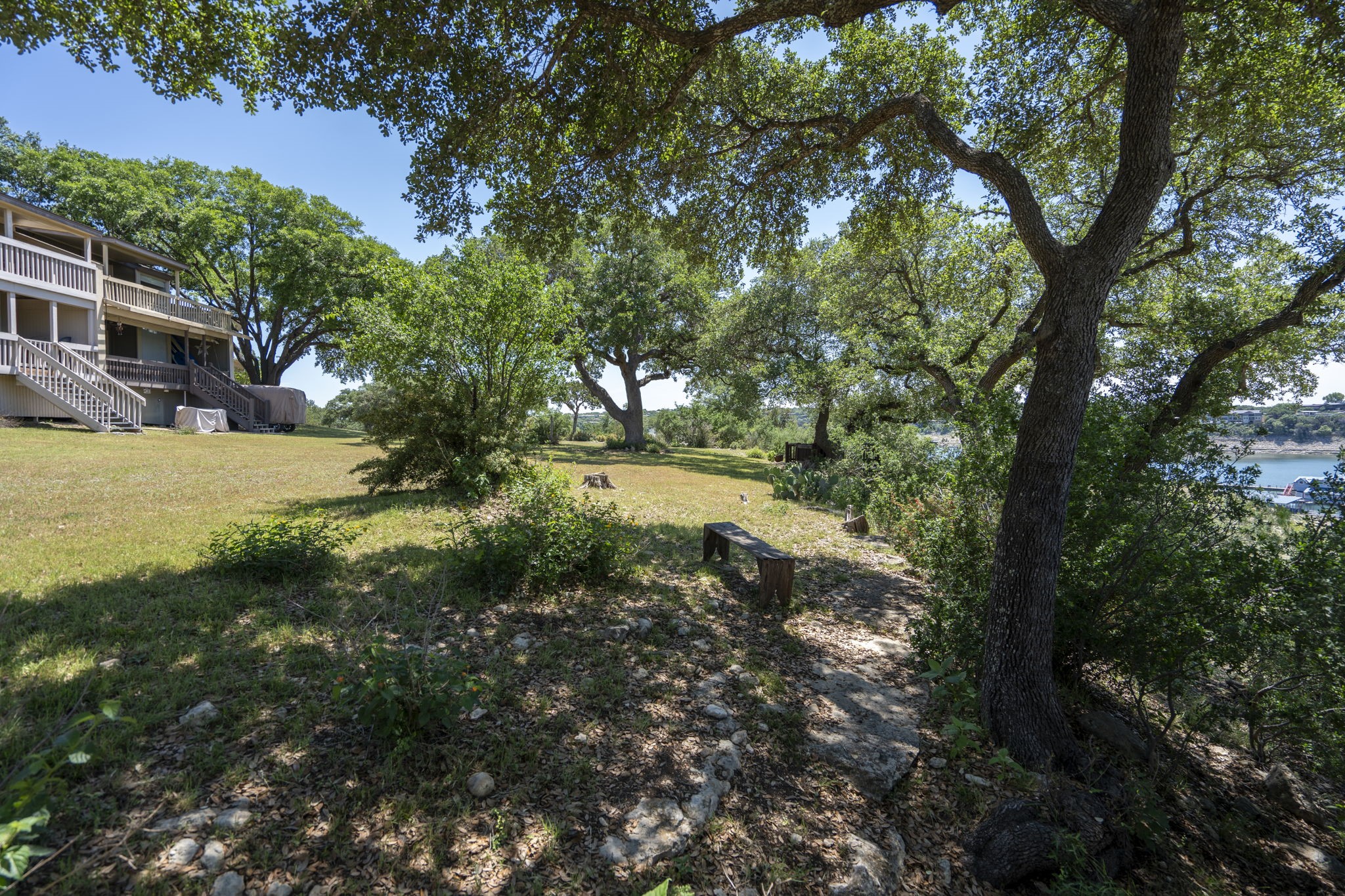 269 Venture Boulevard South Leander, TX 78645 - Photo 12 of 13 a view of a yard with plants and a large tree