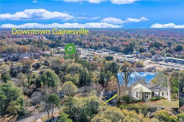 an aerial view of multiple house