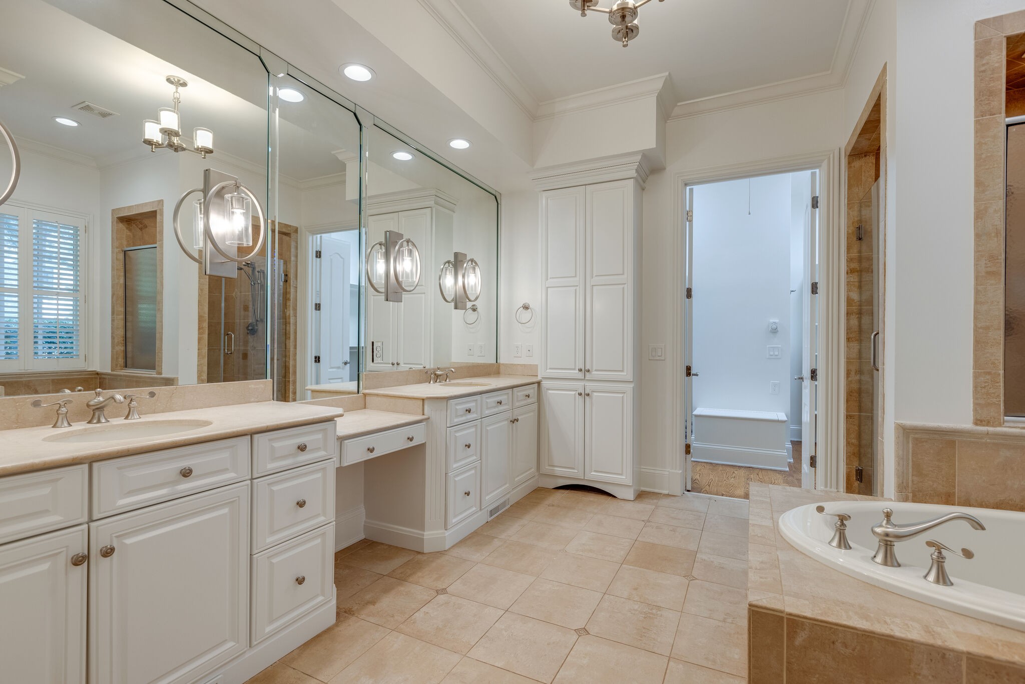 1438 Willowbrooke Circle Franklin, TN 37069 - Photo 28 of 45 a large bathroom with a large mirror vanity and a sink
