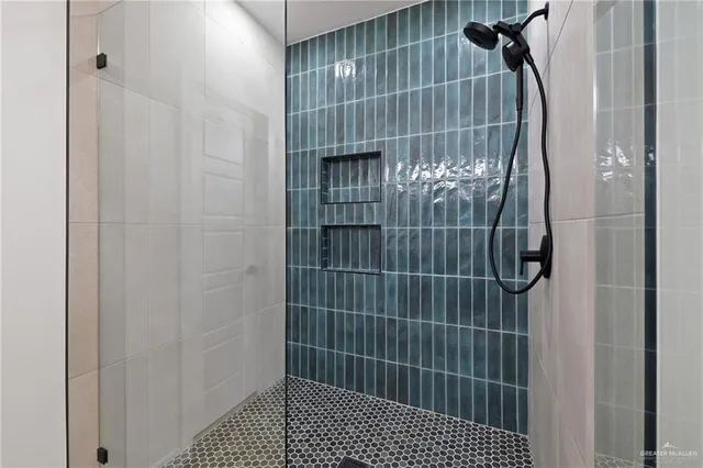 a bathroom with a shower