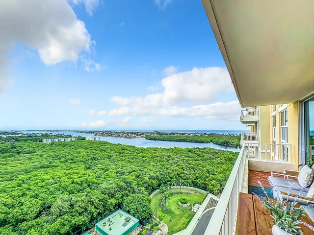 a view of a balcony with an outdoor space