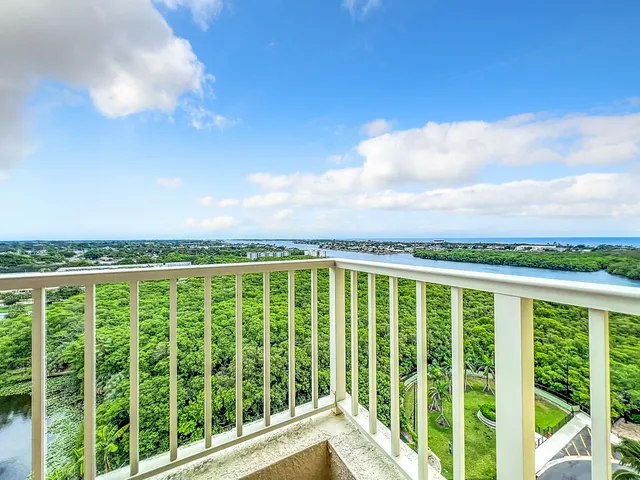 a view of a city from a balcony