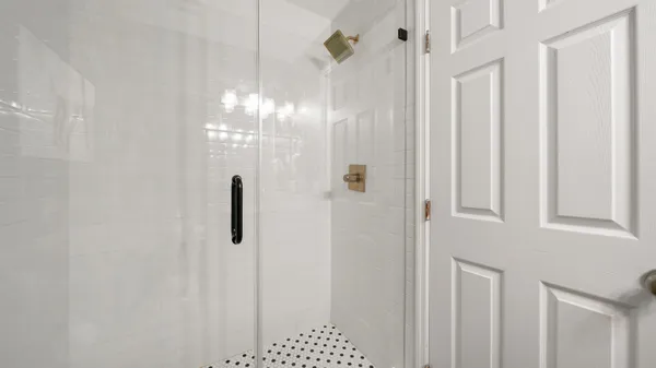 a bathroom with a shower