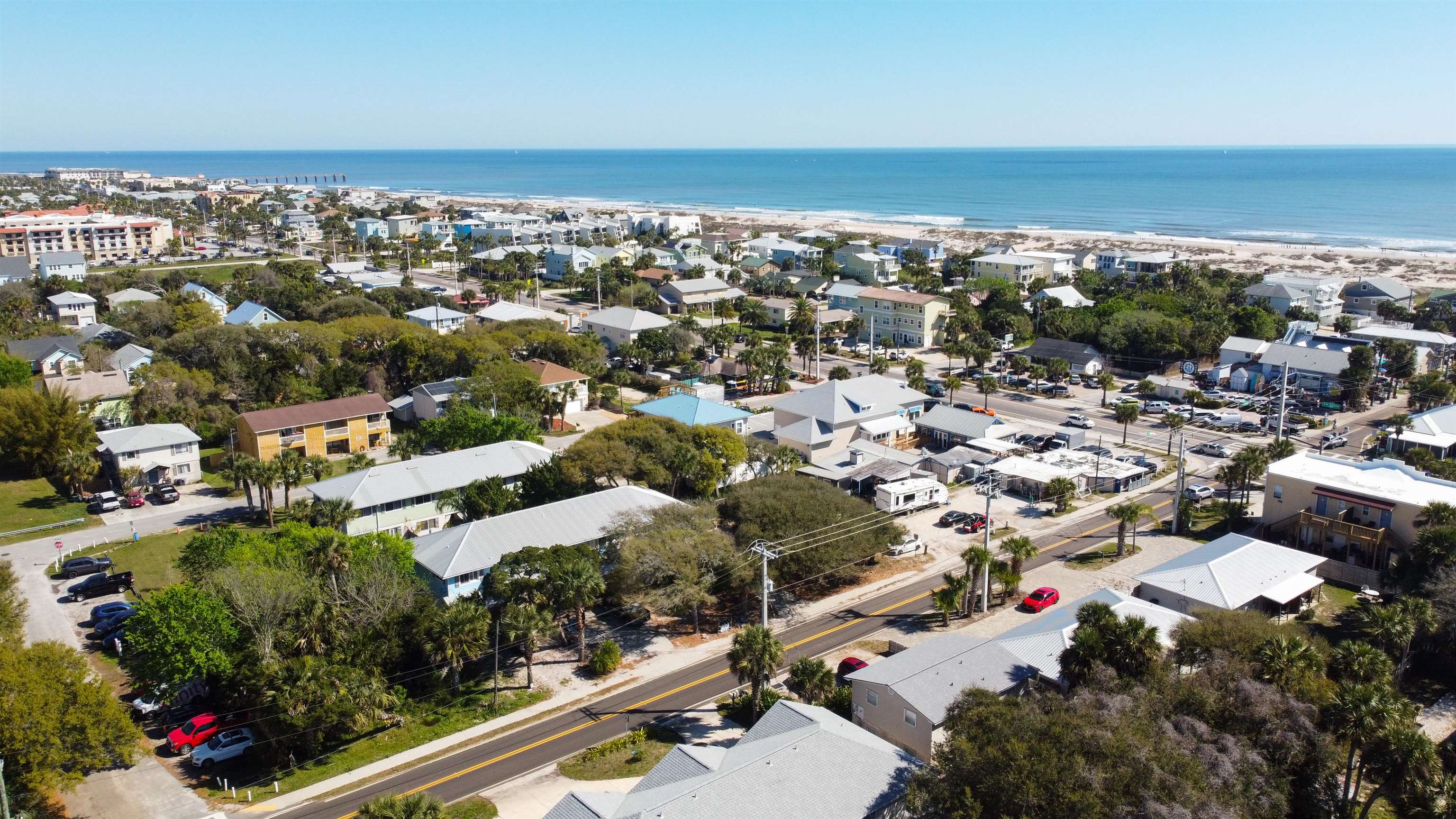 108 A Street, Unit A St. Augustine, FL 32080 - Photo 3 of 38 an aerial view of residential houses with outdoor space