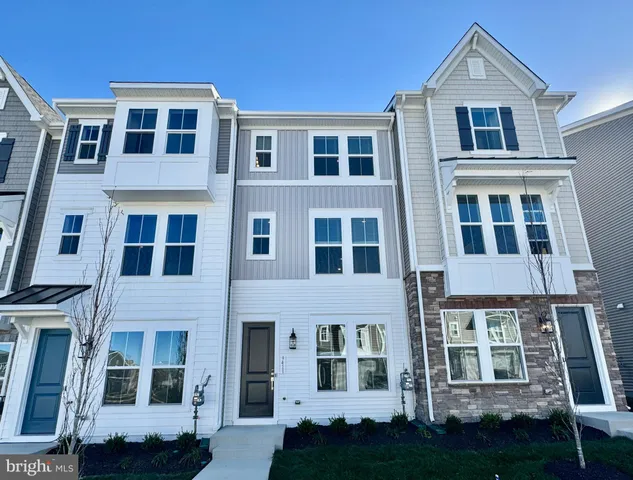 a front view of residential houses