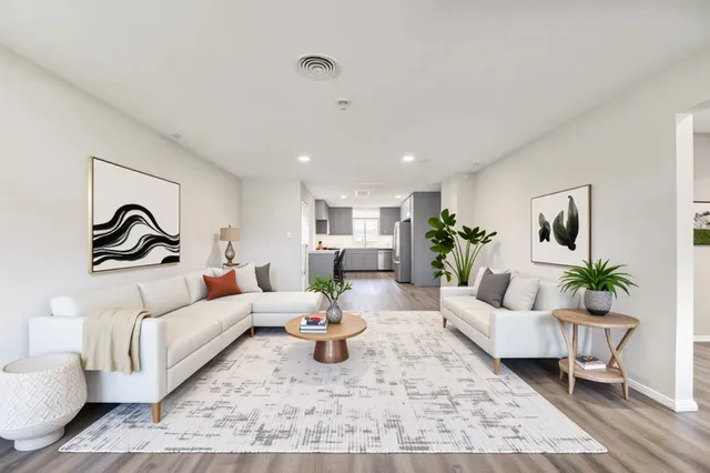 a living room with furniture