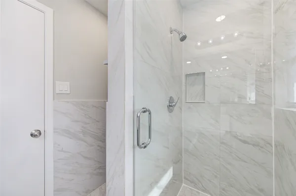 a bathroom with a shower