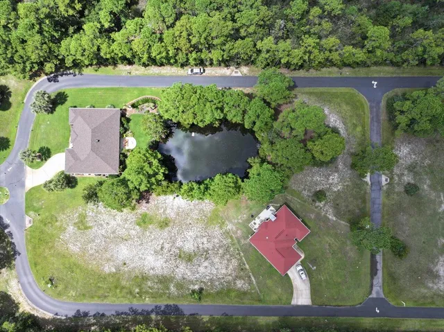 an aerial view of a house