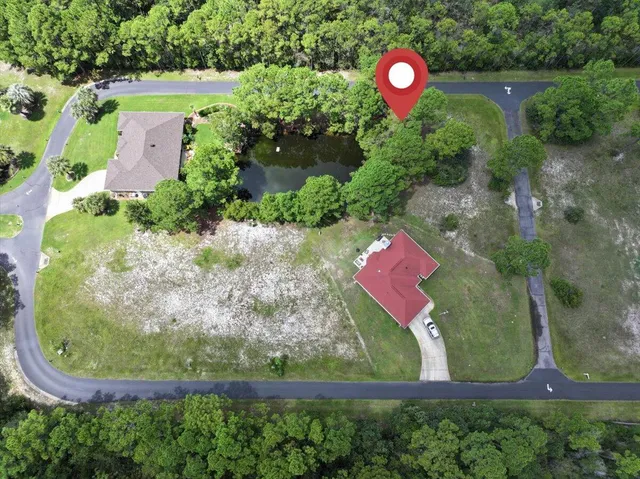 an aerial view of a house