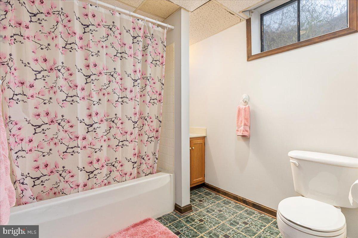 605 Happy Creek Road Front Royal, VA 22630 - Photo 16 of 19 a bathroom with a toilet and a shower curtain
