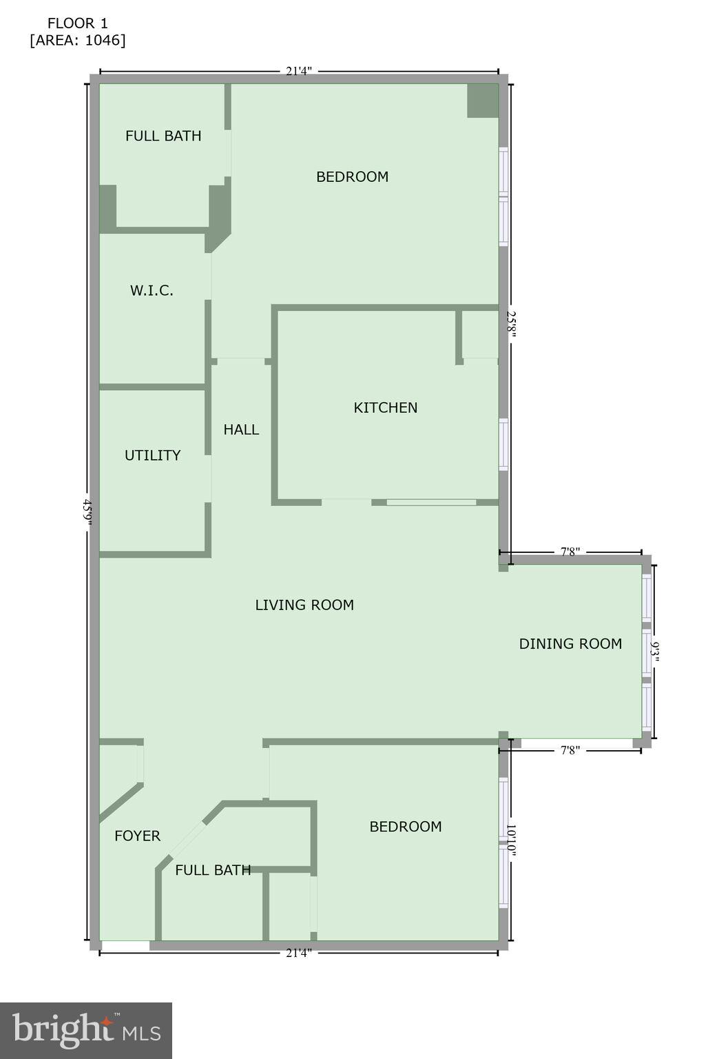 7905 Valley Manor Road, Unit 304 Owings Mills, MD 21117 - Photo 28 of 28 GLA Floor Plan