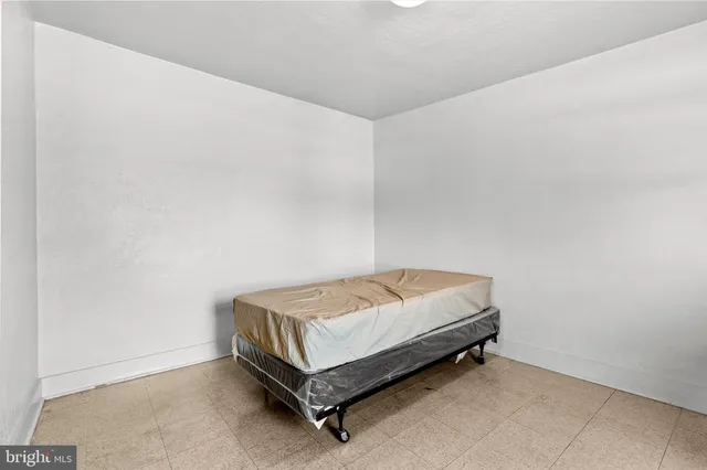 a room with a bed and a table