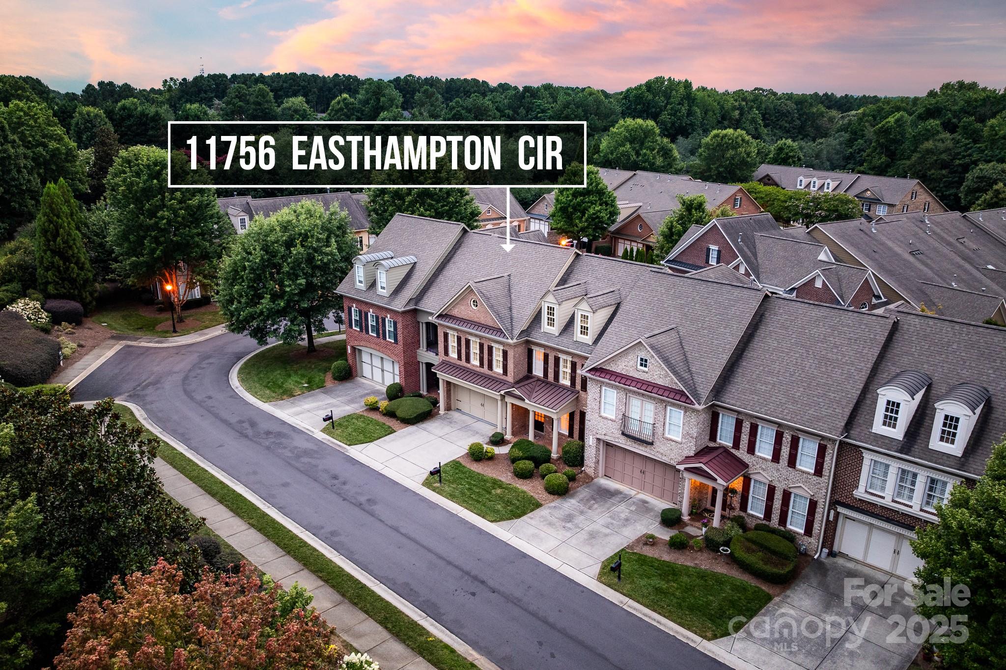 11756 Easthampton Circle Charlotte, NC 28277 - Photo 30 of 35 an aerial view of a house with garden patio and outdoor seating