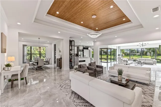 a living room with furniture