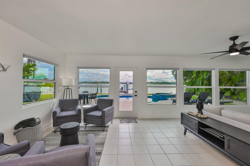 387 12th Avenue Indian Rocks Beach, FL 33785 - Photo 22 of 44 a living room with furniture and large windows
