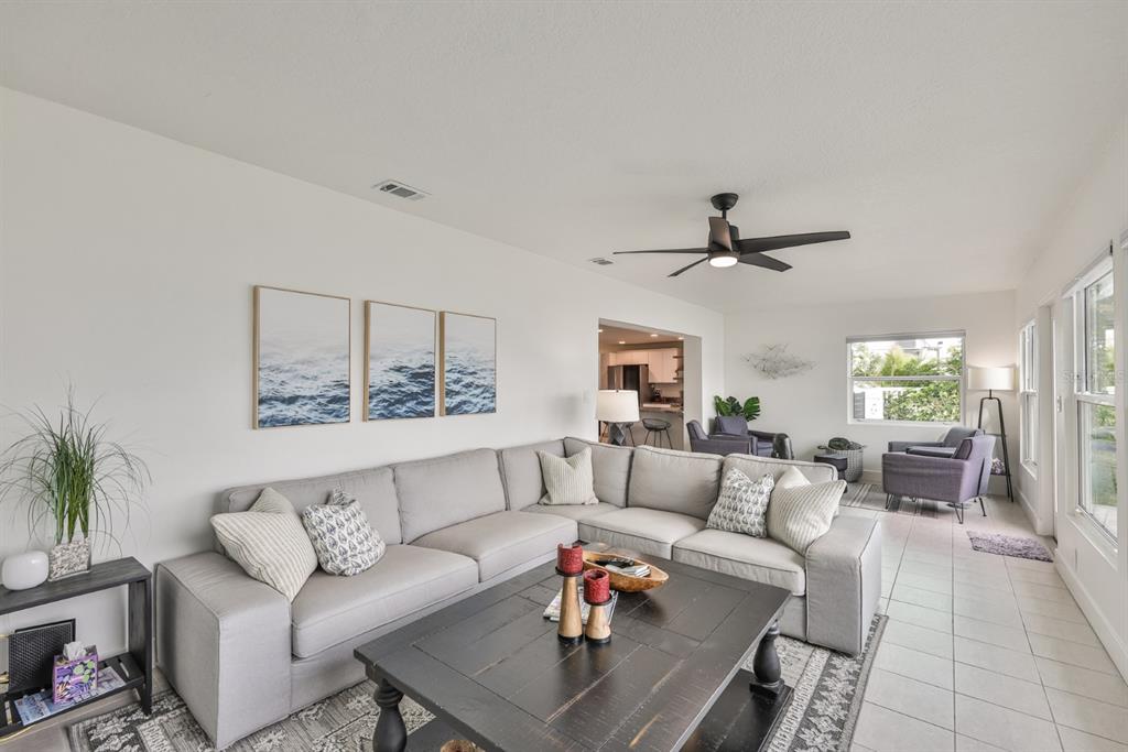 387 12th Avenue Indian Rocks Beach, FL 33785 - Photo 26 of 44 a living room with furniture and a large window
