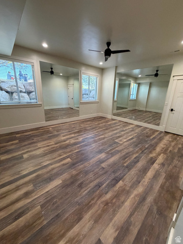 4536 North 475 East Provo, UT 84604 - Photo 24 of 65 Spacious room featuring wood-finish flooring, recessed lighting, and two ceiling fans