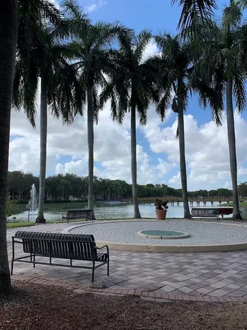 an outdoor view with patio