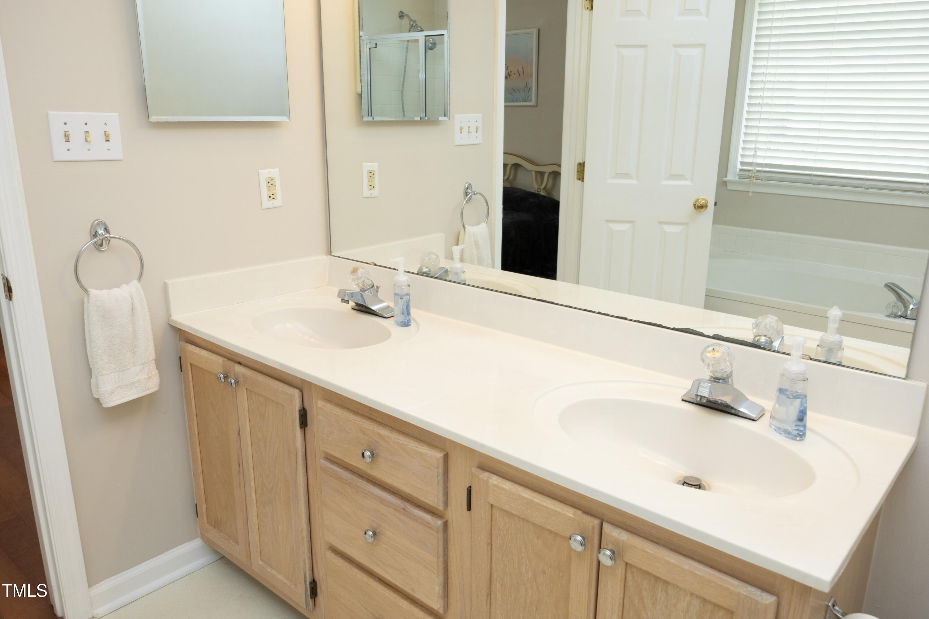 5513 Edgebury Road Raleigh, NC 27613 - Photo 19 of 34 a bathroom with a sink and a mirror