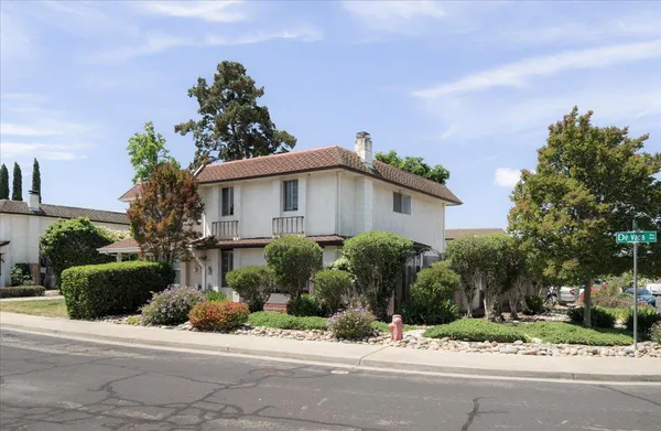 a view of a house with a yard and plants