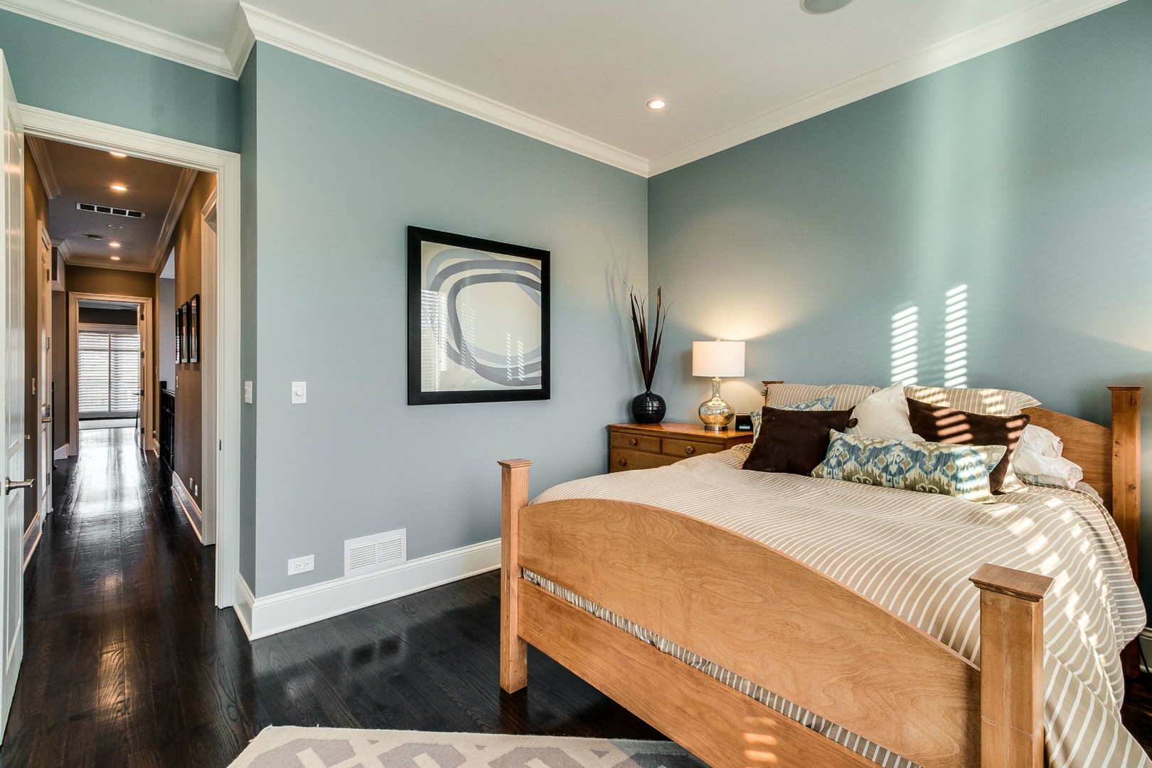 1844 West Huron Street Chicago, IL 60622 - Photo 15 of 34 a bedroom with a bed and glass door