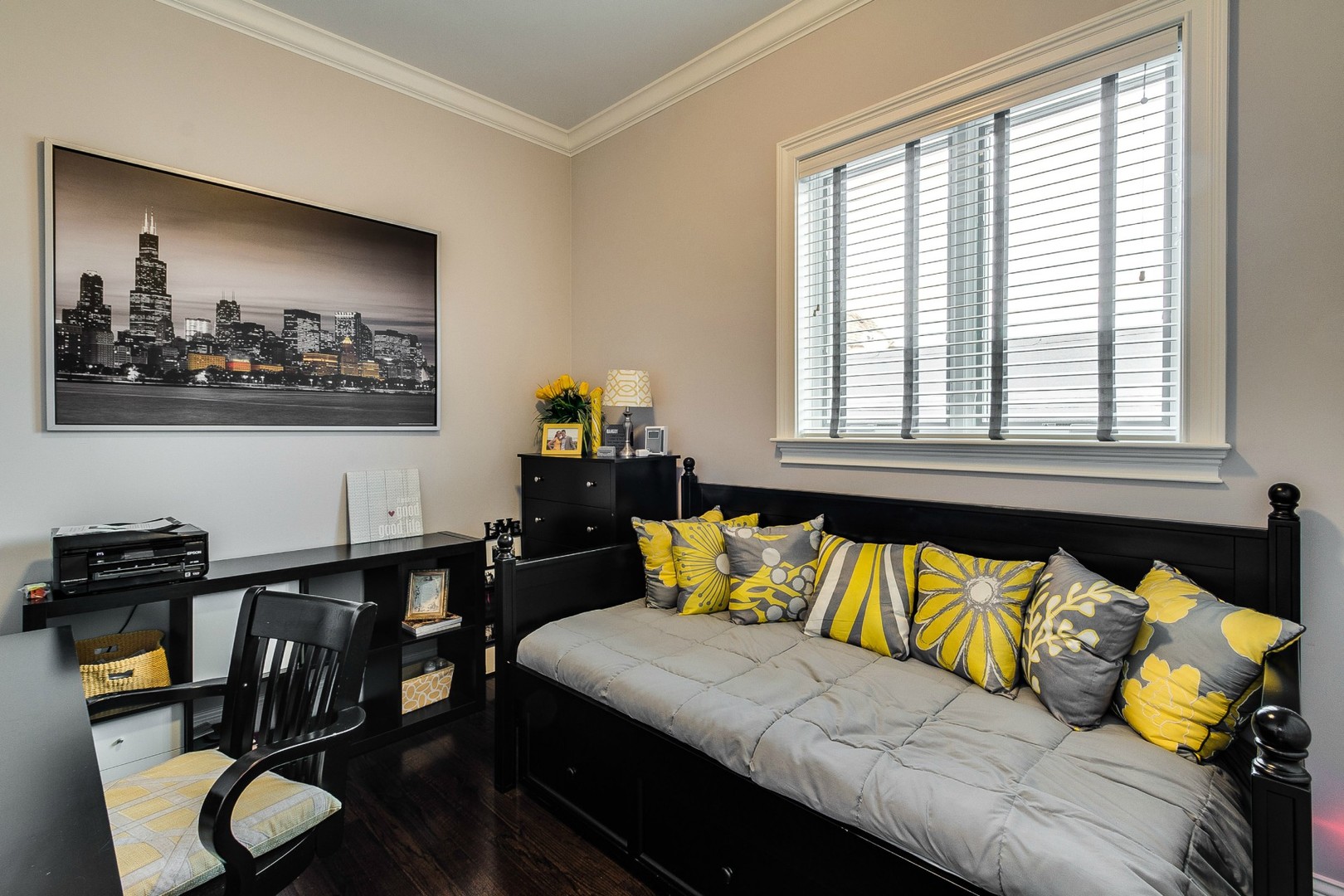 1844 West Huron Street Chicago, IL 60622 - Photo 17 of 34 a living room with furniture and wooden floor