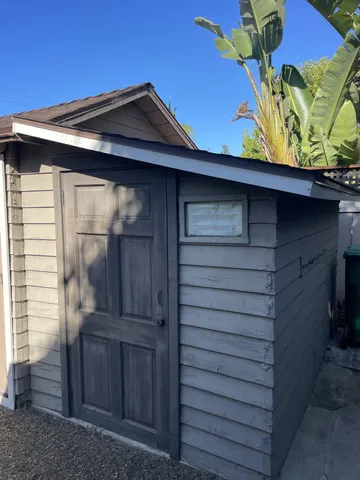 a view of wooden door