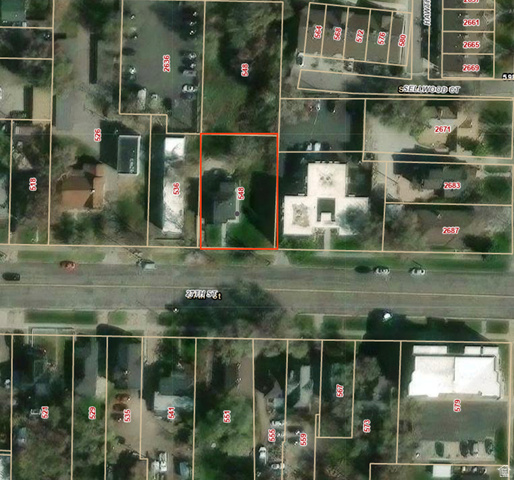 548 27th Street Ogden, UT 84403 - Photo 13 of 13 Aerial view of property's location with property parcel outlined