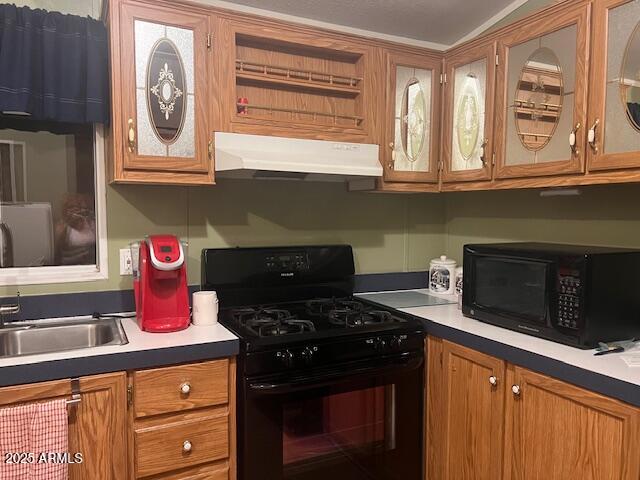 301 South Signal Butte Road, Unit 233 Apache Junction, AZ 85120 - Photo 7 of 21 a kitchen with stainless steel appliances granite countertop a stove and a microwave