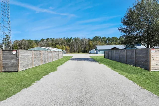 a view of a backyard with a garden
