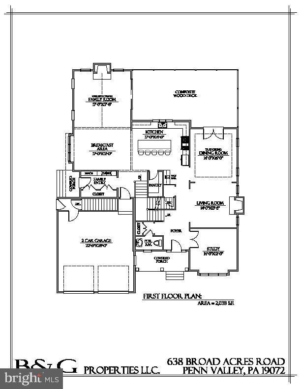 638 Broad Acres Road Narberth, PA 19072 - Photo 2 of 11 First Floor Plan