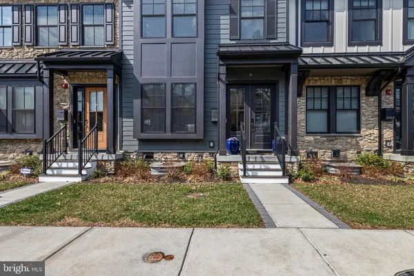 a view of a brick building with many windows