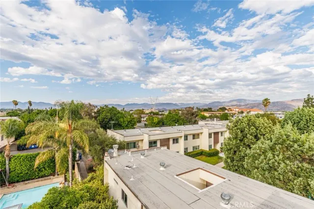 a view of a city from a balcony