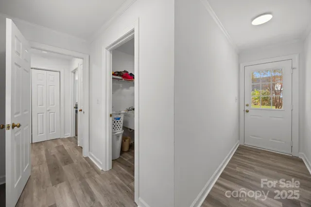 a view of a house with a large window