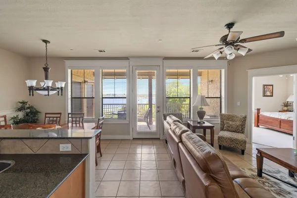 a large living room with a large window