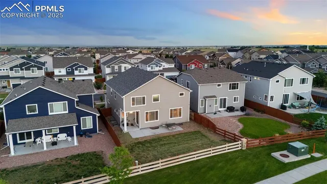 an aerial view of a house