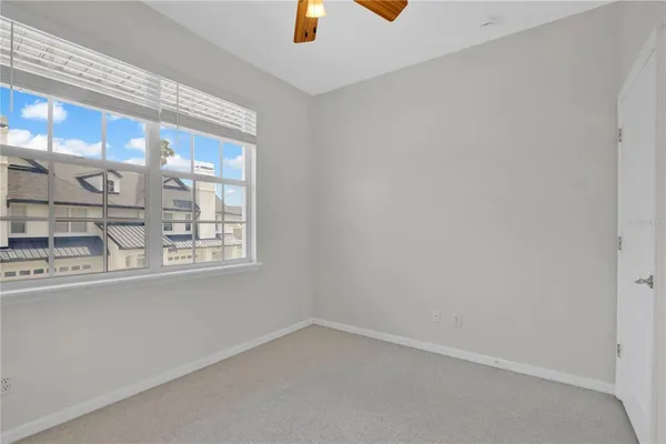 a view of a park with swings